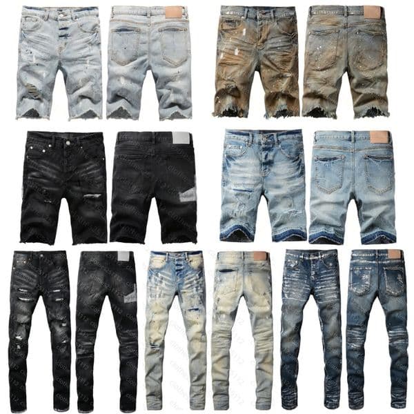 short jeans men jean shorts denim pant slim fit jeans for mens straight pants high quality jogging homme retr trousers luxury splicing hole hip hop man black jeans