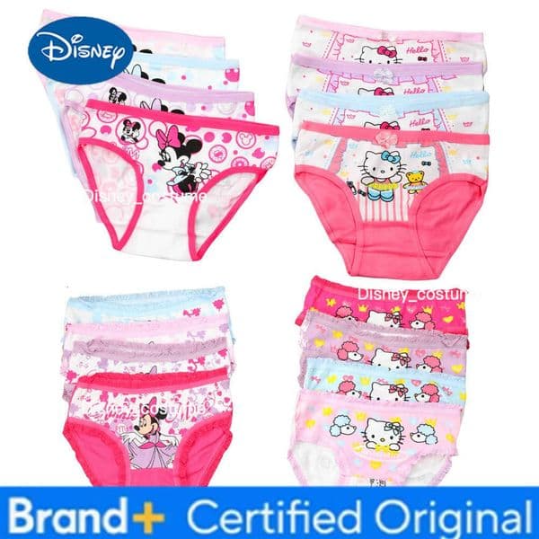Disney 2Pcs/Bag 2-10Y New Girl Underwear Minnie Cotton Cartoon Children knickers Girls Underpants Kids Panties flat angle Panty Brief H251225