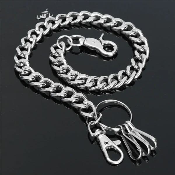 48cm Long Metal Wallet Belt Chain Rock Punk Trousers Hipster Pant Jean Keychain GIFT Ring Clip Keyring Mens HipHop Jewelry 251225