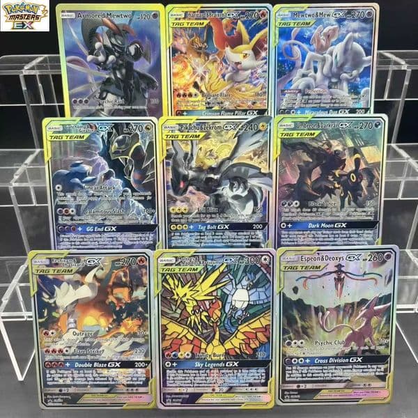 DIY PTCG Collection Cards Zekrom Umbreon Espeon Mewtwo GX EN Self Made Single Card Classic Game Anime Card Gift Toy L251225T0IH