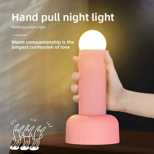 LED Night Light USB Rechargeable Hand Pull Switch Table Creative Funny Bedside Table Lamp for Bedroom Decoration Birthday Gift 251223