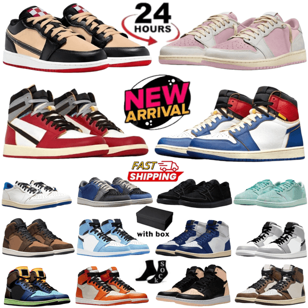 Designer shoes 1s Basketball Shoes for Men Women 1 low Travis High Celadon Dark Mocha University Blue Reverse Mocha Medium Olive Shadow Unc Scots Outdoor Sports