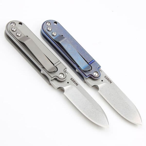 couteau Titanium alloy mini pea outdoor folding knife pocket knife high hardness s35vn stone fixed blade knife washing camping wilderness knife survival EDC