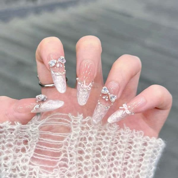 luxurious wearable nail art featuring flora fauna motif premium quality butterflies adorned with sparkly gems