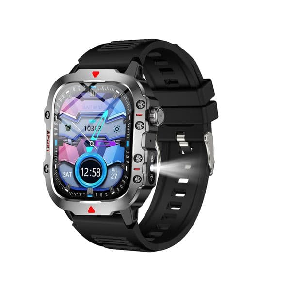 Smart watch h11 outdoor sports three-proof pedometer heart rate bluetooth call voice assistant flashlight watch smart