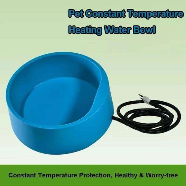 2.5 L/84.53 Oz Pet Bowl Outdoor Heated Dish Provides Drinkable Water in Winter for Dog & Cat 25N1225
