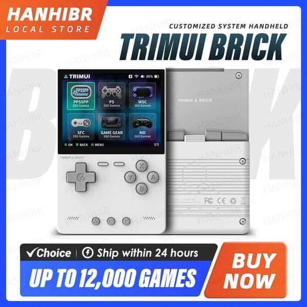 TRIMUI BRICK Handheld Game Console 32 IPS Screen Linux System Trimui UI Metal Back Panel Key LED Lighting Free Keycap Gifts 251219