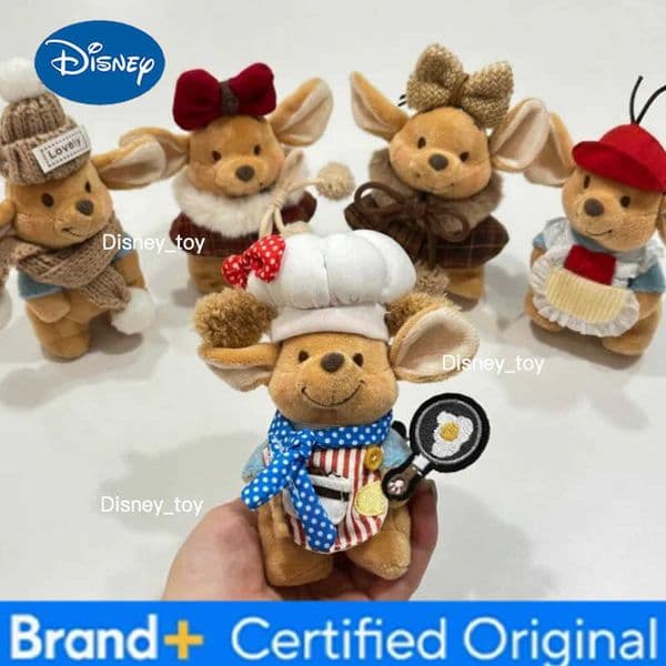 Disney Winnie The Pooh Roo Kangaroo Plush Stuffed Keychain Cute Chef Outfit Backpack Zipper Decoration Doll Pendant Gift Toy H251225
