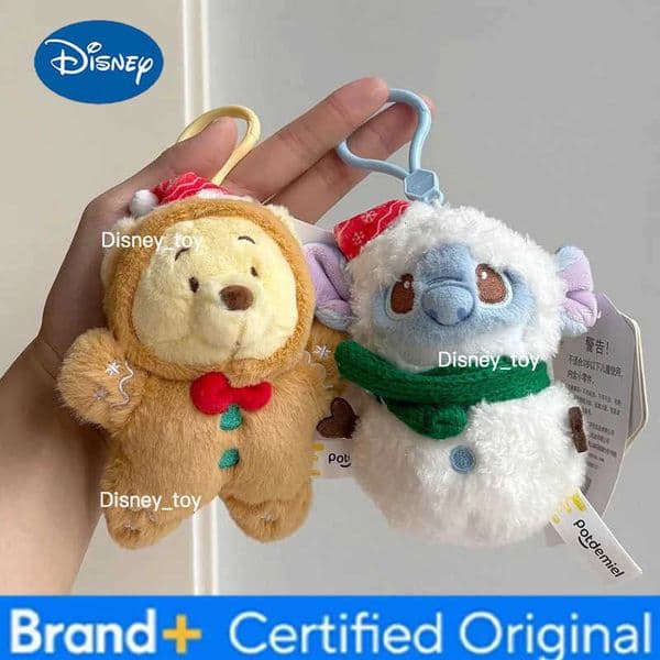 Disney Stitch Winnie Lotso Plush Toy Keychain Cute Keychain Decoration Backpack Hanging Decoration Ornament Christmas Gift H251225