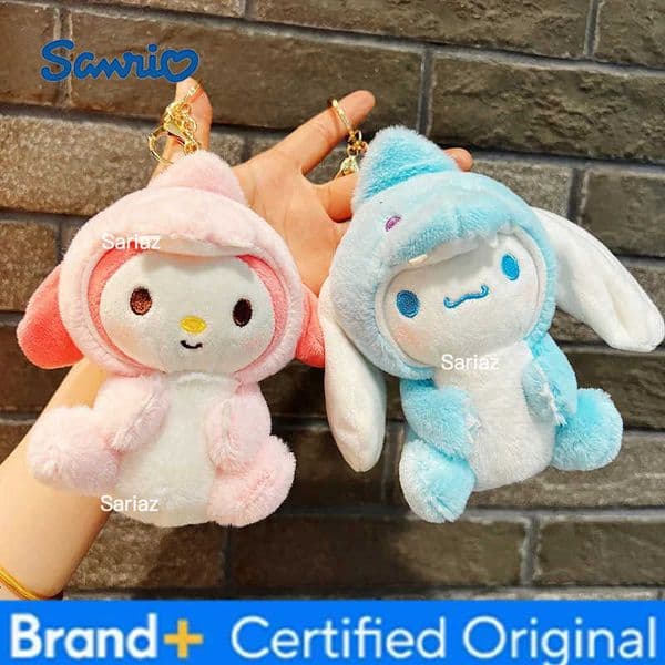 Sanrio 15CM Cartoon Keychain Soft Toys Anime Kuromi My Melody Hello Kitty Doll for Boys Girls Bag Pendant Decor Birthday Gifts H251225
