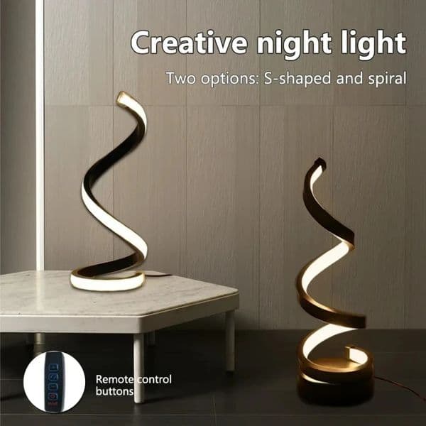 1Pc LED Spiral Table Lamp Modern Three Speed Dimming USB Power Button Switch Bedroom Decorative Table Lamp 251223