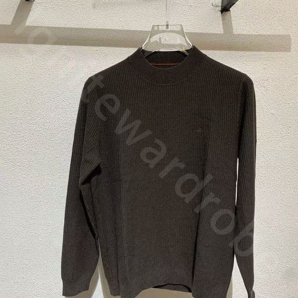 Luxury Designer Autumn and Winter Embroidery Old Money Mens Sweaters Semi-high-necked Sweater Casual Long-sleeved Sweaters L1289