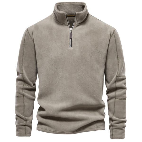 WOZK Men's Autumn and Winter New Collection Stand up Collar Half Zipper Long Sleeve Hoodie Trendy Casual Solid Color Men's Shake Fleece Top