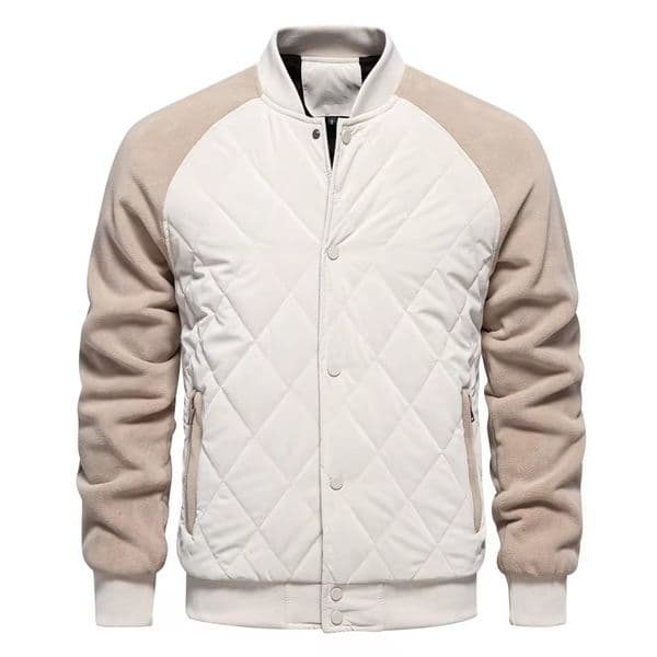 WOZK2026 Autumn New Collection with Velvet and Cotton Thickened Jacket, Casual Jacket, Insert Shoulder Sleeve, Men's Top, Jacket