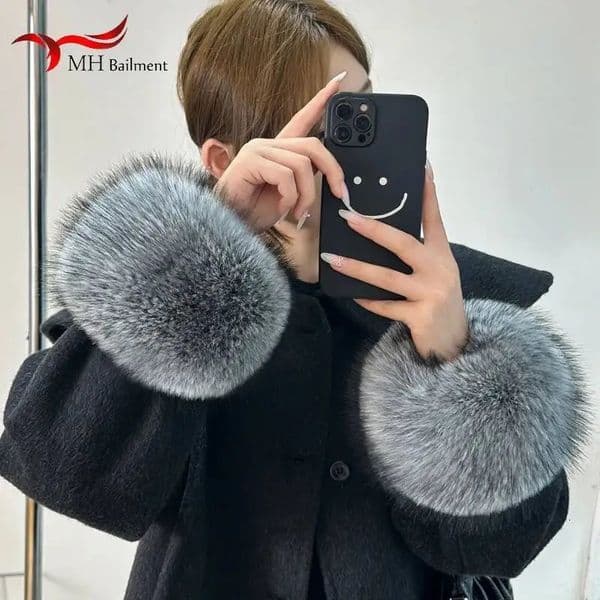 Women Winter Faux Fur Cuffs Natural Fox Fur Cuffs Wrist For Coat Elastic Arm Furry Sleeves Wristband Sleeve Glove 251223