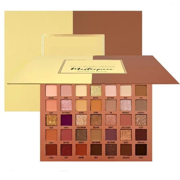 Highly Pigmented Eyeshadow Palette Cosmetics 35 Colors Matte Shimmer Eye Shadow Pressed Powder Pallet Waterproof Long-Lasting Eyeshadow Makeup Pallet