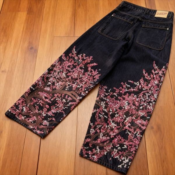 Y2K Baggy Jeans Oversized Cherry Blossom y Harajuku Vintage Wide Leg Pants Gothic Men Women Hip Hop Straight 251216