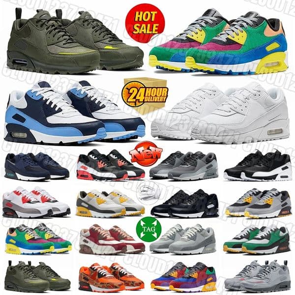 Designer 90 Mens Trainers 90s Womens Running Shoes Triple Black White Mesh leather rubber Classic Outdoors Sports Sneakers