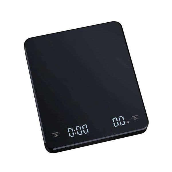 Stainless Steel Timer Coffee Scale,Rechargeable Kitchen Scale 3kg Precision 0.1g,High-definition Backlight Display,Unit:g/oz/ml 25T1226