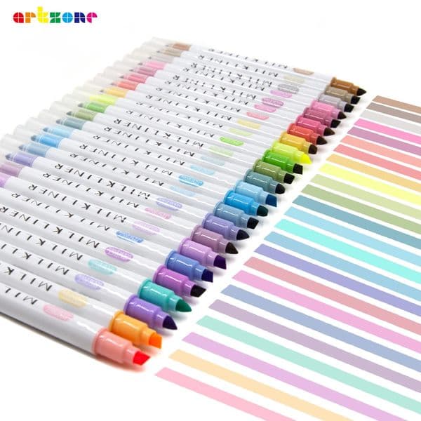12/24pcs Highlighters Assorted Colors Dual Tip Bible Pastel Highlighter Markers No Bleed Highlighters for Journaling coloring 251223