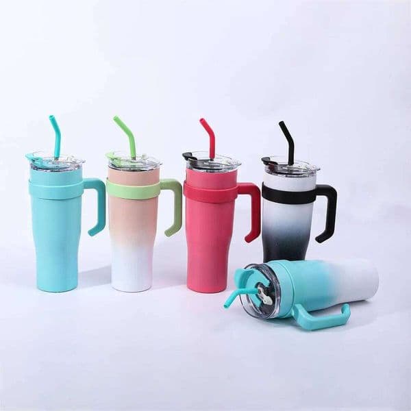 Custom Name Drinkware Flat Bottom Personalized Water Bottle Vacuum Insulated Tape Straw 40 OZ Stainless Steel Cup 25M1226
