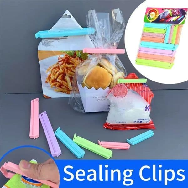 12pcsset Portable Kitchen Storage Food Snack Seal Sealing Bag Clips Sealer Clamp Plastic Tool Accessories 251226BJ