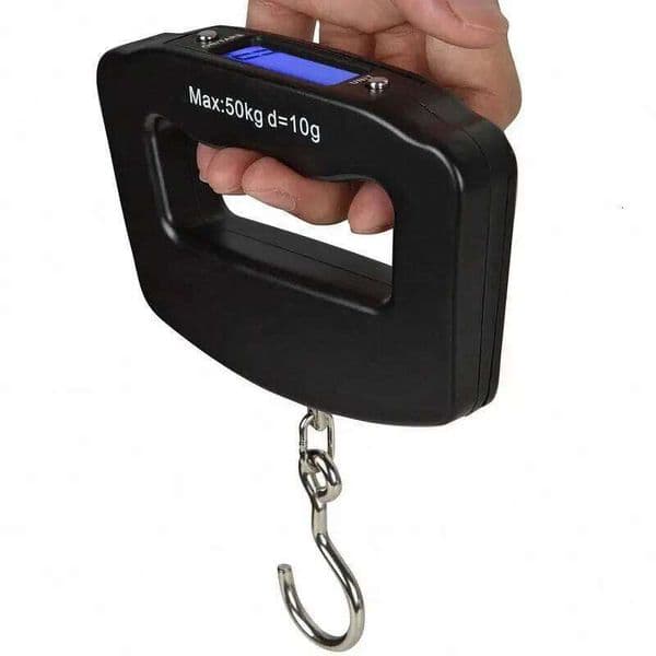 50kg/110lb Portable LCD Digital Luggage Suitcase Scale Handled Travel Baggage Bag Fish Weighting Hook Hanging Scales 25T1226