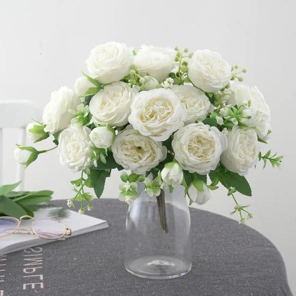 30cm DIY Artificial Peony Tea Rose Camellia Silk Flower Home Garden Wedding Ornament 251225BJ