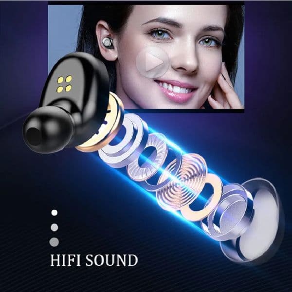 NEW F9 T V 50 Earbuds Microphone TWS Wireless Earphones Sport LED Digital Power Display Waterproof Headset Noise Reduction Fingerprint Touch Headphones Z260530