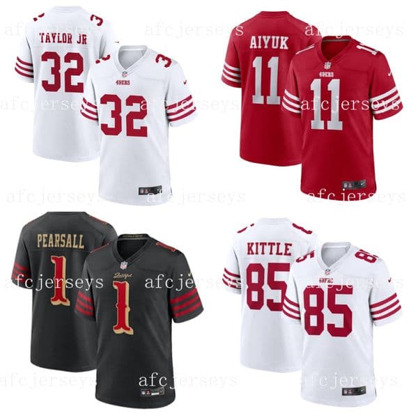 Custom Football Jerseys For S-7XL 23 Christian McCaffrey 85 George Kittle 19 Deebo Samuel 11 Brandon Aiyuk 13 Brock Purdy Jerseys