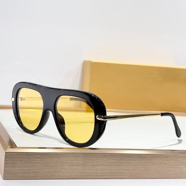 Oversized Pilot Sunglasses Black/Yellow UV Protection Shades Designer Sunglasses Anti-Reflective Eywear