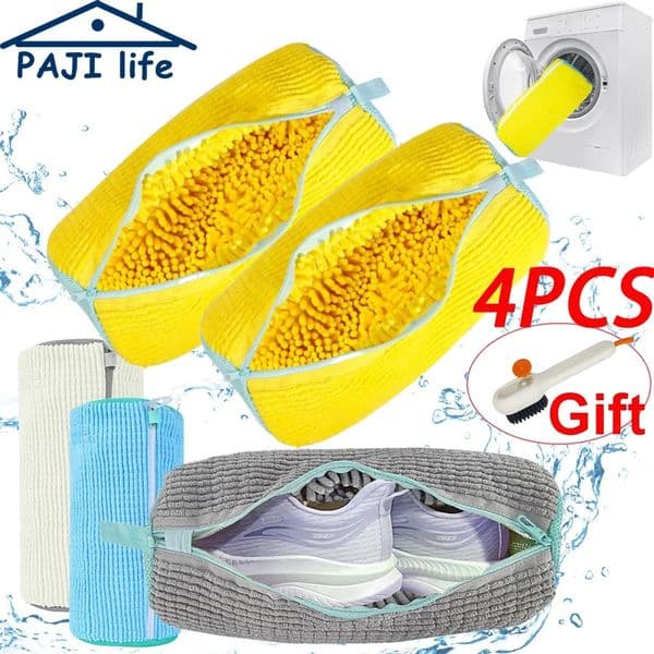 Shoes Washing Bag Laundry Padded Shoe Protector Fluffy Fiber Polyester laundry Wash Machine Washable Organizer 251226BJ