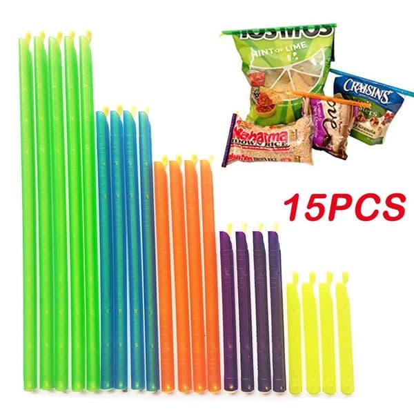 15Pcs10Pcs Set Bag Clips Food Snack Bags Sealing Seal Stick Preservation Sealer Reusable Kitchen Storege Organizer 251226BJ