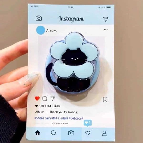INS Cute Cartoon Scarf Kitten For Griptok Holder Phone Finger Ring Stand port For iPhone 16 Girl Bracket Y251226