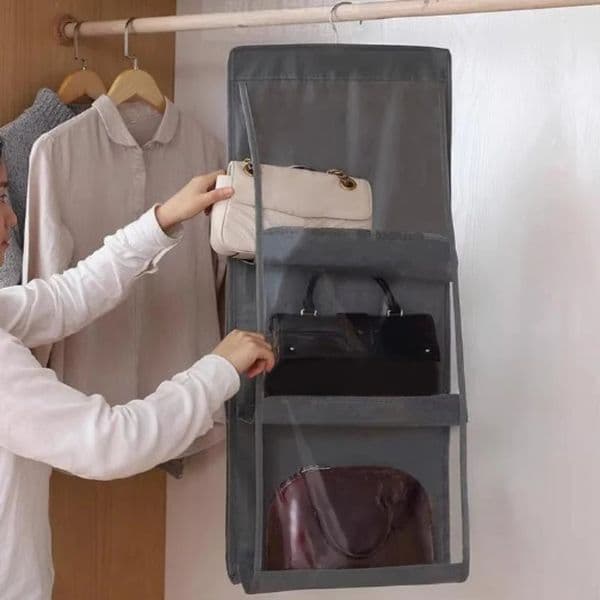 Hanging Handbag Organizer Wardrobe Closet Transparent Storage Bag Door Wall Clear Sundry Shoe Bag Hanger Pouch Accessories 251225
