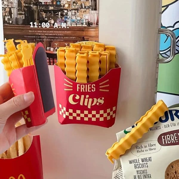 12PCS French Fry Shaped Sealing Clip For Snack Food Clips Plastic Bag Seasoning Strips 251226BJ