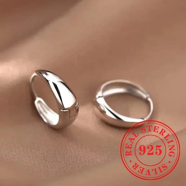 Huitan Modern Trendy Hoop Earrings 925 Sterling Silver Attractive Simple Metal Jewelry Accessory Young Girls Daily Wear Jewelry 251223