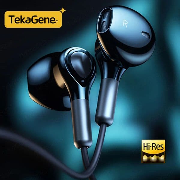 Tekagene Type-C Wired Earphone with Microphone Wire-controlled semi-in-ear Music Sport Headphone For Phone PC Laptop Tablet 251219
