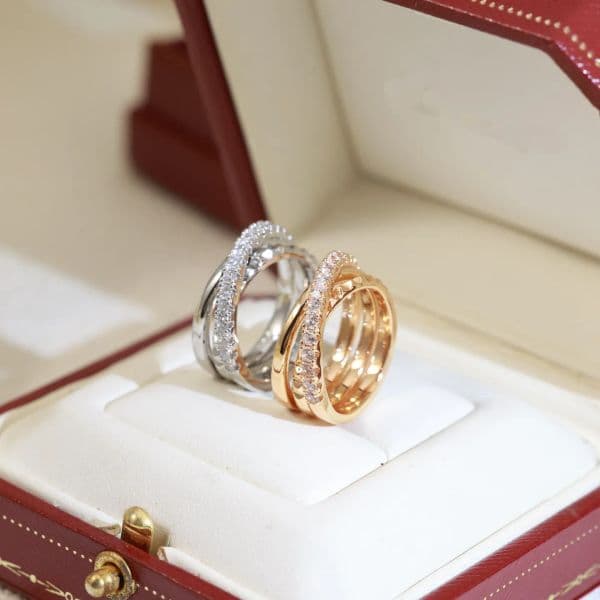 ring designer ring classic couple cluster rings women men diamonds designer jewelry love white couple rings wedding valentine's day gift box