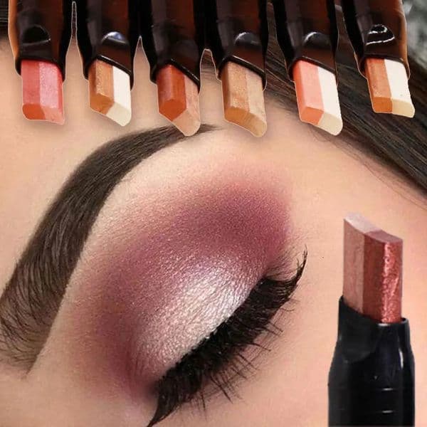 Glitter Double Color Gradient Eyeshadow Stick Pencil Two Tone Shimmer Metallic Lazy Eye Shadow Pen Waterproof 2 in 1 Eye Makeup 251224