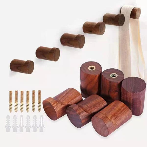 Beech Wood Black Walnut Hook Modern Minimalist Coat Closet Hanger Towel Rack Home Keys Decoration Wall Mounted 251226BJ