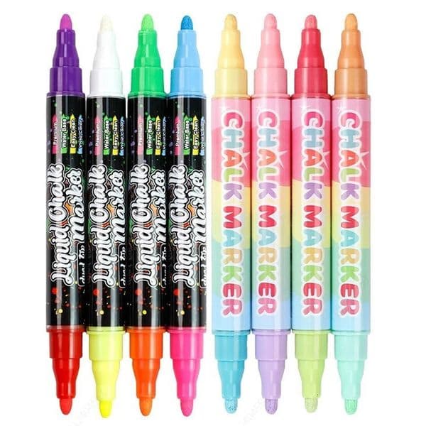 8/16 Colors Chalk Markers Set Liquid Chalk Highlighter Markers for Blackboard Neon Pens Washable Window Drawing Car Wet Erase 251223BJ