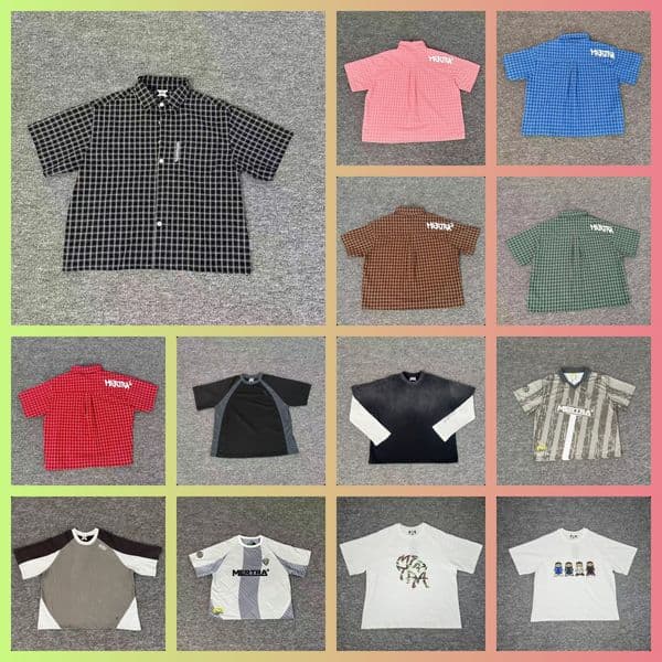 Designer Men's T Shirts Fashion Brand Mertra Plaid Shirt Summer Multiple Colors Men Women Casual Short Sleeves Streetwear Tops Cotton Clothes Hoodie