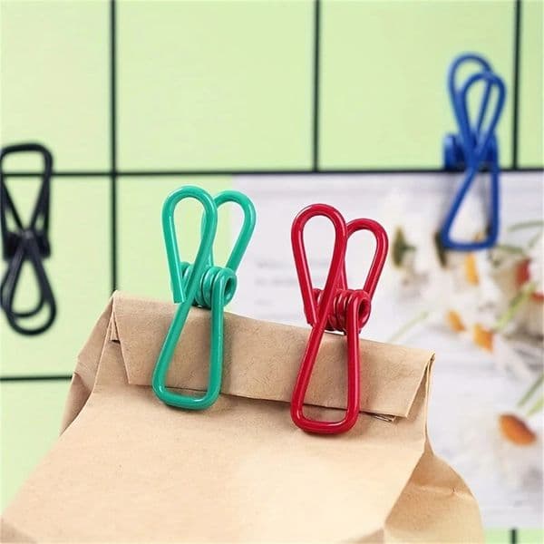 12pcs Durable MultiPurpose Steel Clips for Sealing Food Bags Chips MoreEasy to Clean Kitchen Dining Accessories 251226BJ