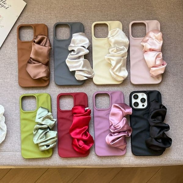 For iPhone 17 16 Pro Max Lace Phone Case With Elastic Wrist Band Strap Soft Tpu Durable Anti Shock