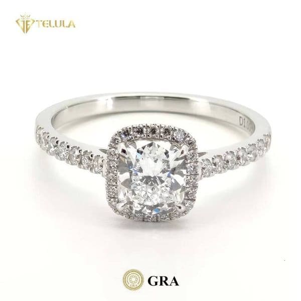 Factory Oval Cut Engagement Ring S925 Sterling Silver Moissanite Rings GRA Certified Moissanite Ring
