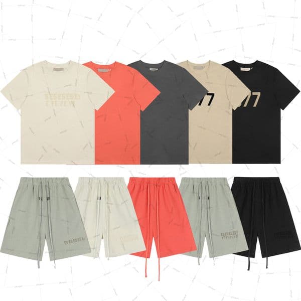Mens tracksuits designer tracksuits 8 season classic round neck pullover letter print short sleeved shorts set