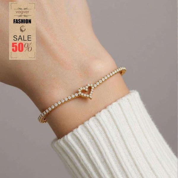Bracelet for Women Light Luxury Stainless Steel Tennis Chain Bracelet, European American Niche Inlaid Zircon Tarnish-Resistant Versatile Everyday Jewelry