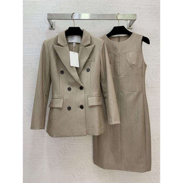 women blazer set Brand jacket women designer blazer Fashion Logo blazer dinner sleeveless dresses 2pcs vacation jacket dress suit Dec 25