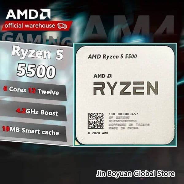 New AMD Ryzen 5 5500 R5 5500 36 GHz 6-Core 12-Thread CPU 7NM L316M 100-000000457 Socket AM4 but without cooler thumbnail 2